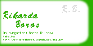 rikarda boros business card